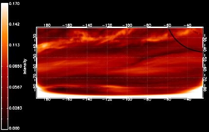 Forrás: ESA/VIRTIS/INAF-IASF/Obs. de Paris-LESIA