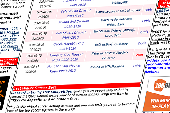 Forrás: www.soccerpunter.com Forrás: www.soccerpunter.com